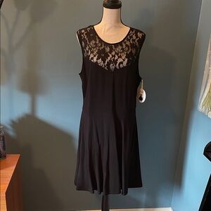 Elegant Black Lace Sleeveless Dress